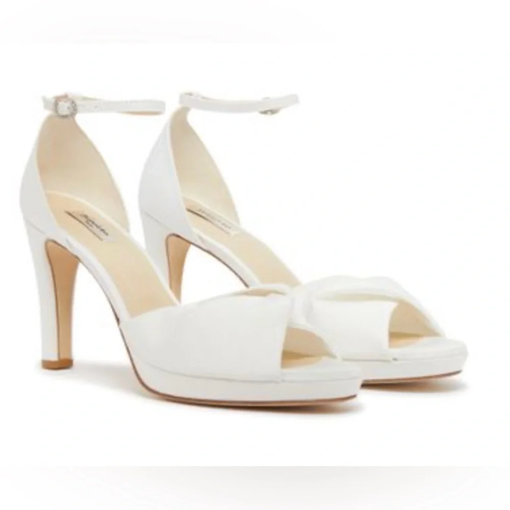 Repetto White Knotted Peep-Toe Ankle-Strap Heels